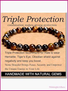 Handmade Natural Stone Stretch Bracelet Healing Energy Unisex Adjustable 6mm